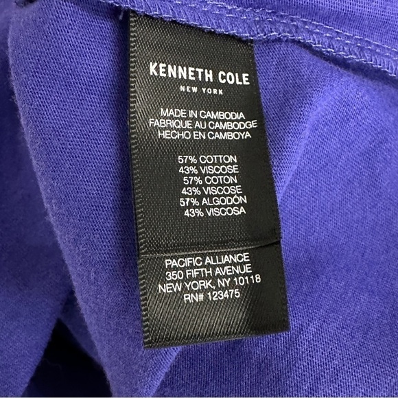 Kenneth Cole Tank Dress Spectrum Blue V-neck Ruched Side Sleeveless NWT small - Picture 7 of 7